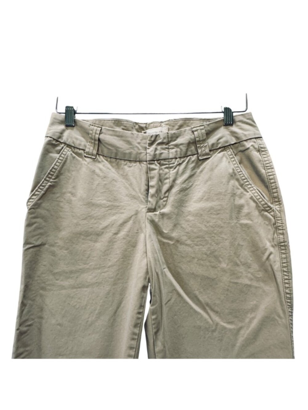 Gap Favorite Chinos Women's Size 4 Ankle Wide Leg Light Khaki Cotton Y2K Style - Picture 5 of 9
